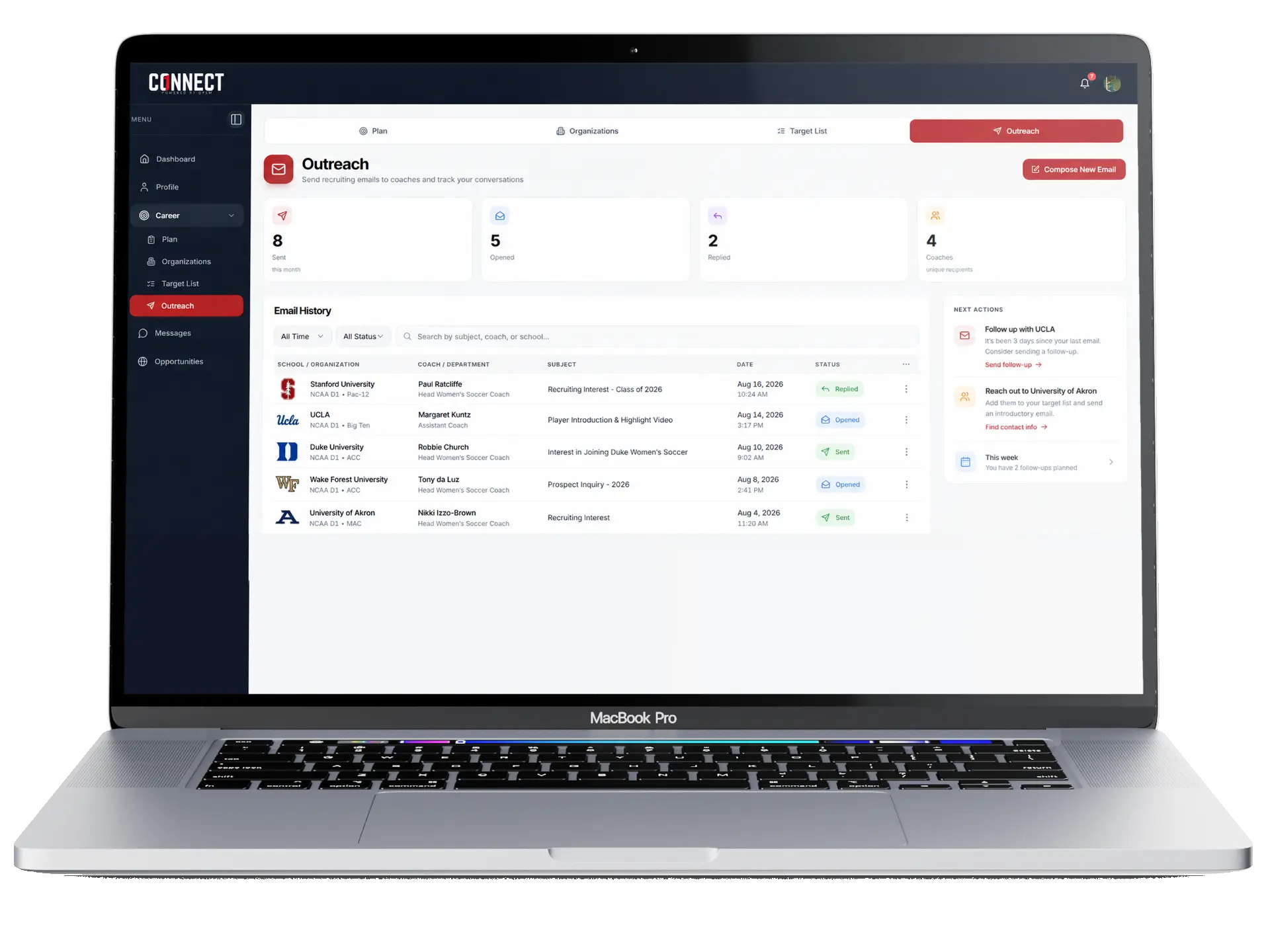 OPSM Connect platform shown on a laptop 5