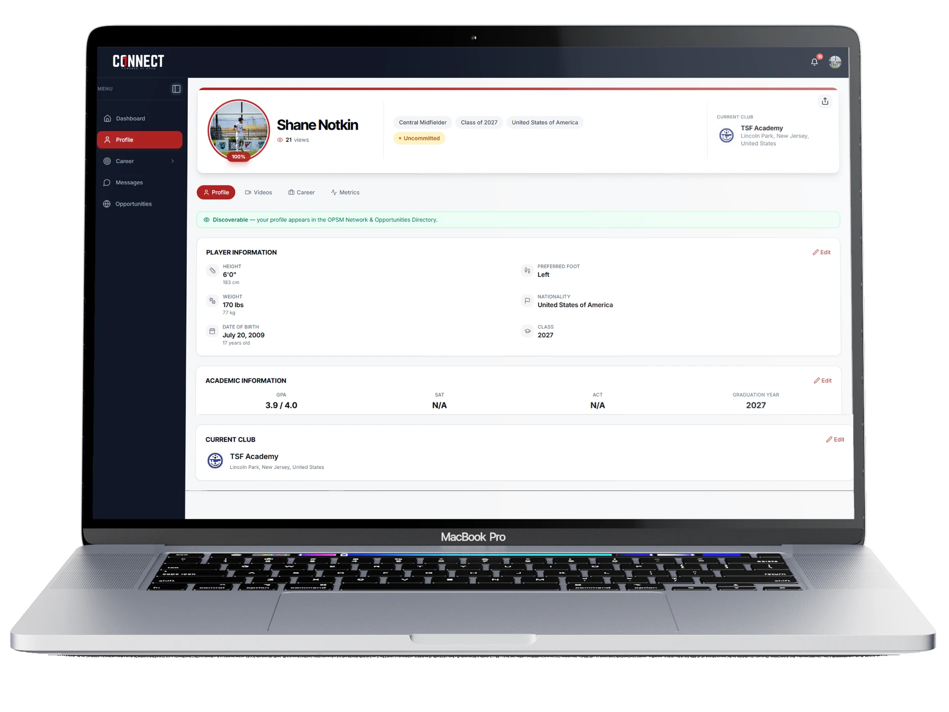OPSM Connect platform shown on a laptop 1